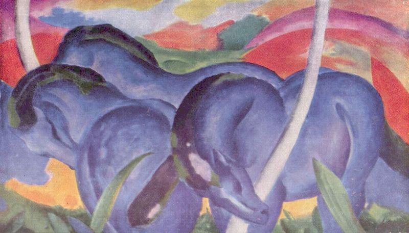 Franz Marc Die groben blauen Pferde Spain oil painting art